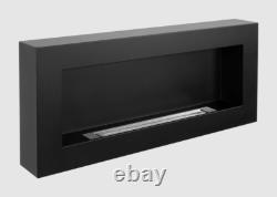 Hanging bio fireplace 900x400 Box black structural matt