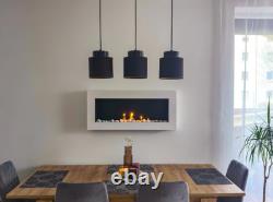 Hanging bio fireplace 900x400 Box white structural matt