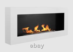 Hanging bio fireplace 900x400 Box white structural matt