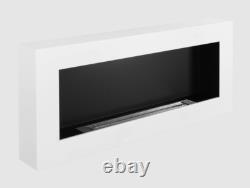 Hanging bio fireplace 900x400 Box white structural matt