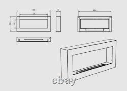 Hanging bio fireplace 900x400 Box white structural matt