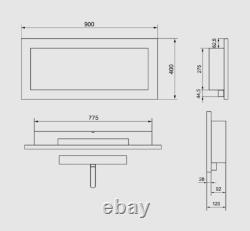 Hanging bio fireplace 900x400 black gloss