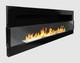 Hanging Bio Fireplace With Glass 1200x400 Black Gloss