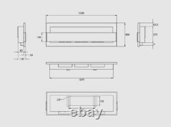 Hanging bio fireplace with glass 1200x400 black gloss