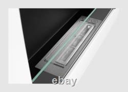 Hanging bio fireplace with glass 650x400 Box white structural matt