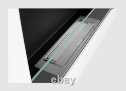 Hanging bio fireplace with glass 650x400 Box white structural matt