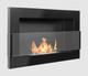 Hanging Bio Fireplace With Glass 650x400 Black Gloss