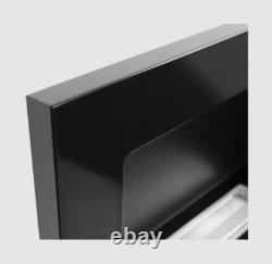 Hanging bio fireplace with glass 650x400 black gloss