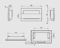 Hanging bio fireplace with glass 650x400 black gloss