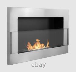 Hanging bio fireplace with glass 650x400 stainless steel