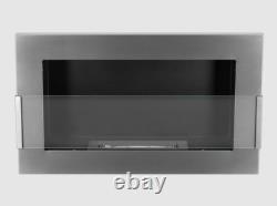 Hanging bio fireplace with glass 650x400 stainless steel