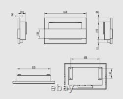 Hanging bio fireplace with glass 650x400 stainless steel