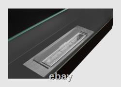 Hanging bio fireplace with glass 650x400 structural brown matt