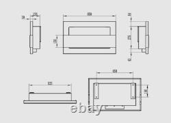 Hanging bio fireplace with glass 650x400 structural brown matt