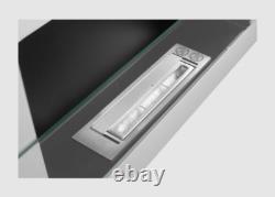 Hanging bio fireplace with glass 650x400 white gloss