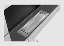Hanging bio fireplace with glass 650x400 white gloss