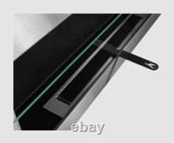 Hanging bio fireplace with glass 900x400 Inox