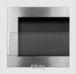 Hanging bio fireplace with glass 900x400 Inox