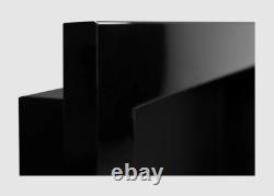 Hanging bio fireplace with glass 900x400 black gloss