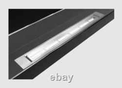 Hanging bio fireplace with glass 900x400 black gloss