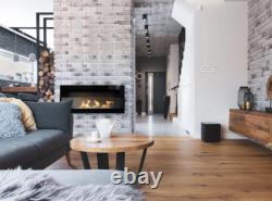 Hanging bio fireplace with glass 900x400 black gloss