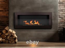 Hanging bio fireplace with glass 900x400 brown