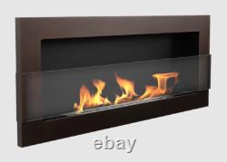 Hanging bio fireplace with glass 900x400 brown