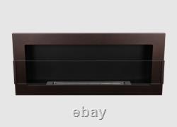 Hanging bio fireplace with glass 900x400 brown