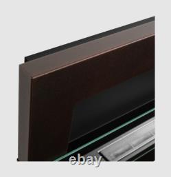 Hanging bio fireplace with glass 900x400 brown
