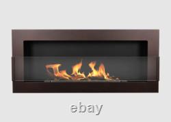 Hanging bio fireplace with glass 900x400 brown
