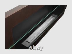 Hanging bio fireplace with glass 900x400 brown