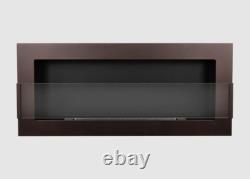 Hanging bio fireplace with glass 900x400 brown