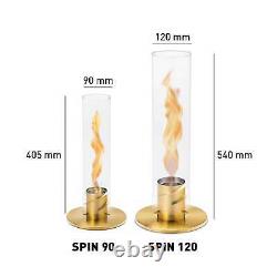 Hofats Spin 120 Gold Table Fire Lantern for Indoor and Outdoor Use