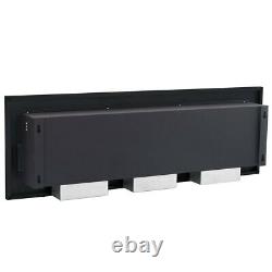 Home Wall/Inset Bio Ethanol Fireplace 3 Burner Glass Biofire Fire 120x40cm Black