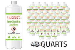 Ignis Bio Ethanol Fuel 48 Pack Ethanol Fireplace Fuel 1 Quart per Bottle
