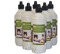 Imagin Fires Malvern Bio-Ethanol Real Flame Fireplace + Ceramic Logs + 6 x 1L Fu
