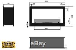 InFire Bio tunnel 900 2 sided Bio-Ethanol Bio Fireplace insert