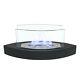 Indoor Bio-ethanol Fireplace Glass Top Fire Burner Heater Freestand Black Base