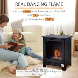 Indoor Ethanol Fireplace 0.9L Tank, Lacquered Finish, Efficient Heat Output