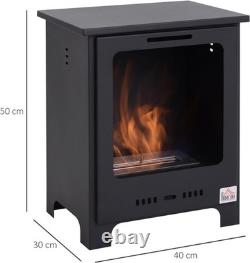 Indoor Ethanol Fireplace 0.9L Tank, Lacquered Finish, Efficient Heat Output