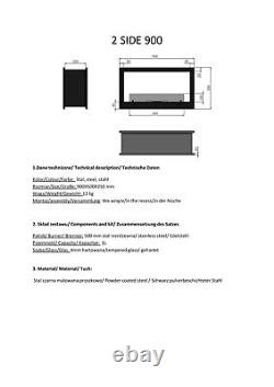 Infire 2 SIDE 900 TUV certified Inset Bio Ethanol Fireplace 90x50cm. Made in EU