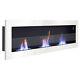 Insert/wall Mounted Bio Ethanol Fireplace Burner Real Fire Flame Display Glass