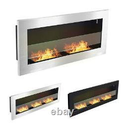 Insert/Wall Mounted Bio Ethanol Fireplace Burner Real Fire Flame Display Glass