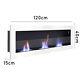 Inset Recessed Or Wall Mounted Bio Ethanol Fireplace Biofire Fire 120 140 X 40cm
