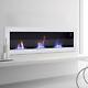 Inset/wall Mounted Anthracite Bio Ethanol Fireplace Bio Fire Fire With Glass Uk