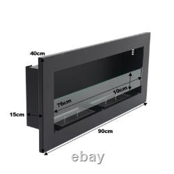 Inset Wall Mounted Anthracite Bio Ethanol Fireplace Bio fire Fire With GLASS f
