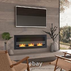 Inset/Wall Mounted Bio Ethanol Bioethanol Fireplace Biofire Fire With GLASS