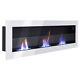 Inset/ Wall Mounted Bio Ethanol Fireplace Biofire Fire 1400 X 400 With Glass White