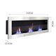 Inset/wall Mounted Bio Ethanol Fireplace Biofire Fire 900 1200 1400mm With Glass