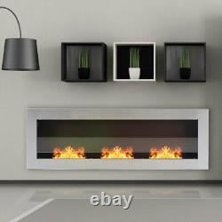 Inset/Wall Mounted Bio Ethanol Fireplace Biofire Fire 900 1200 x 400 With GLASS